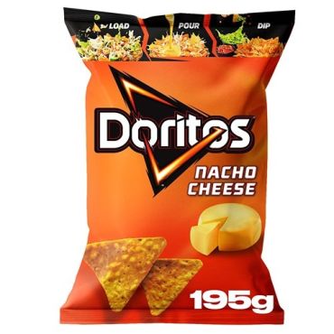 Doritos Chips, 195Gm, Nacho Cheese, 20 Pieces Per Carton